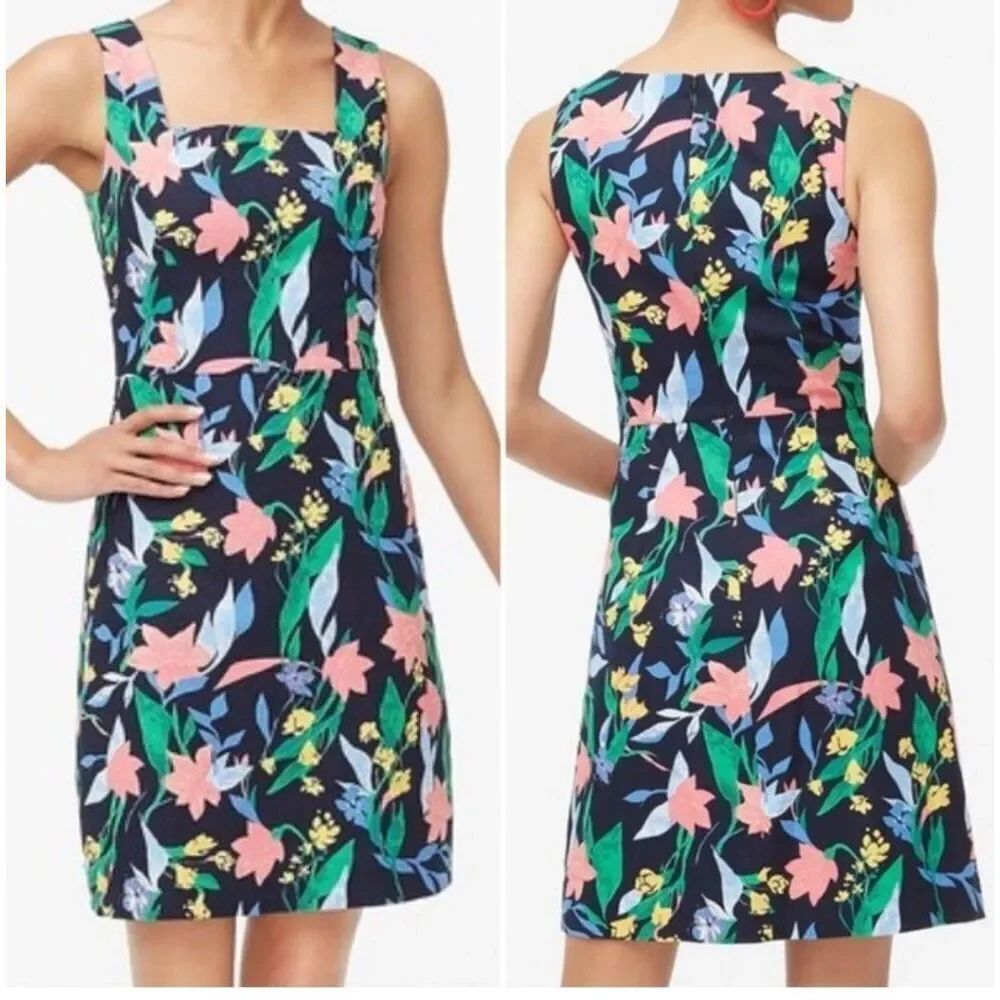 J. Crew Women's  Floral Square Neck Sheath Dress Size 10